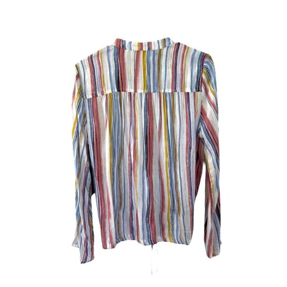 Black‎ Tape Lightweight 100% Viscose Striped Tie Bottom Top Size Small - Picture 5 of 10